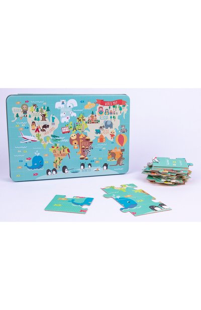 Пазл карта мира в металлической коробке APLI KIDS, арт. 14550, фото 3