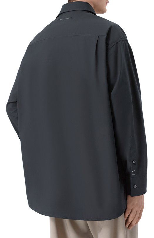 Хлопковая рубашка MM6 SH0DT0041/M35256 Чёрный  SH0DT0041/M35256 Фото 4