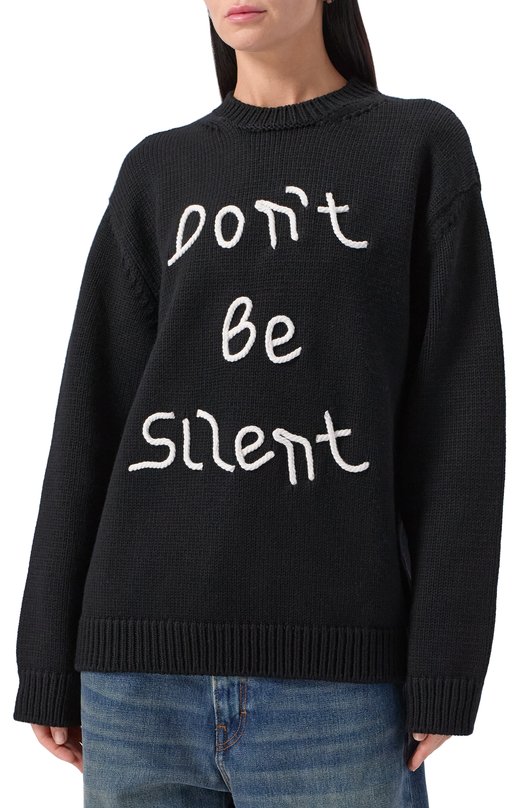 Хлопковый пуловер Moschino A0929/5405 Чёрный  A0929/5405 Фото 3