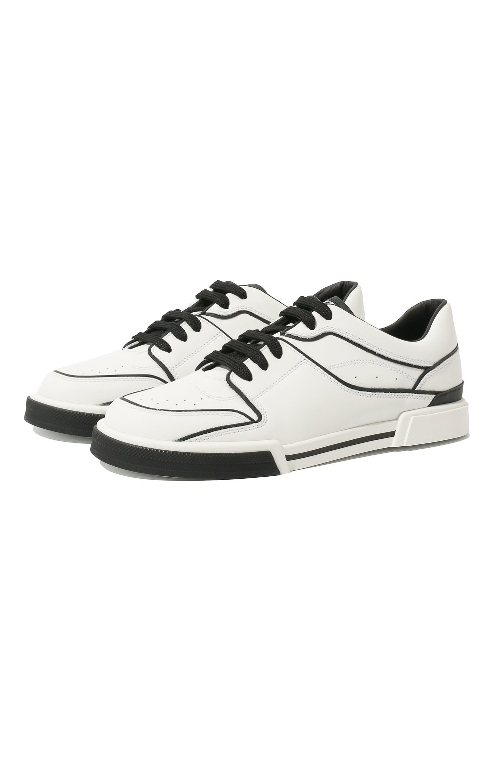 Кожаные кеды portofino new roma DOLCE & GABBANA белого цвета по цене 45700 руб., арт. DA5090/AY953/37-39, фото 1 Кожаные кеды portofino new roma DOLCE & GABBANA, арт. DA5090/AY953/37-39, фото 1