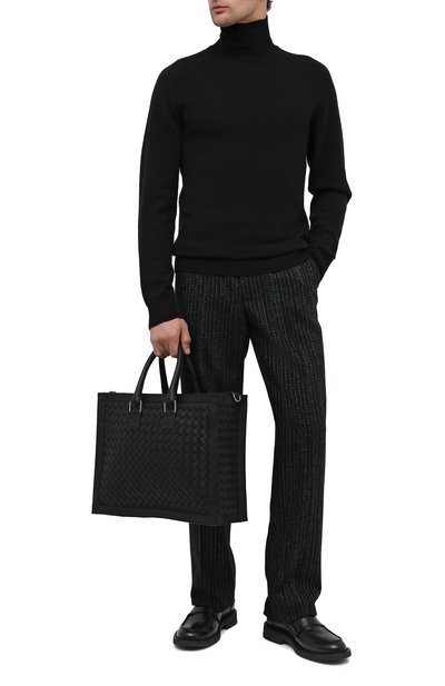 Кожаная сумка BOTTEGA VENETA черного цвета по цене 390500 руб., арт. 641025/V05J1, фото 2 Кожаная сумка BOTTEGA VENETA, арт. 641025/V05J1, фото 2