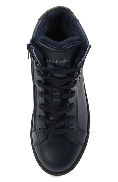 Высокие кожаные кеды RONDINELLA синего цвета по цене 18350 руб., арт. 11578-1/664/37-39, фото 4 Высокие кожаные кеды RONDINELLA, арт. 11578-1/664/37-39, фото 4