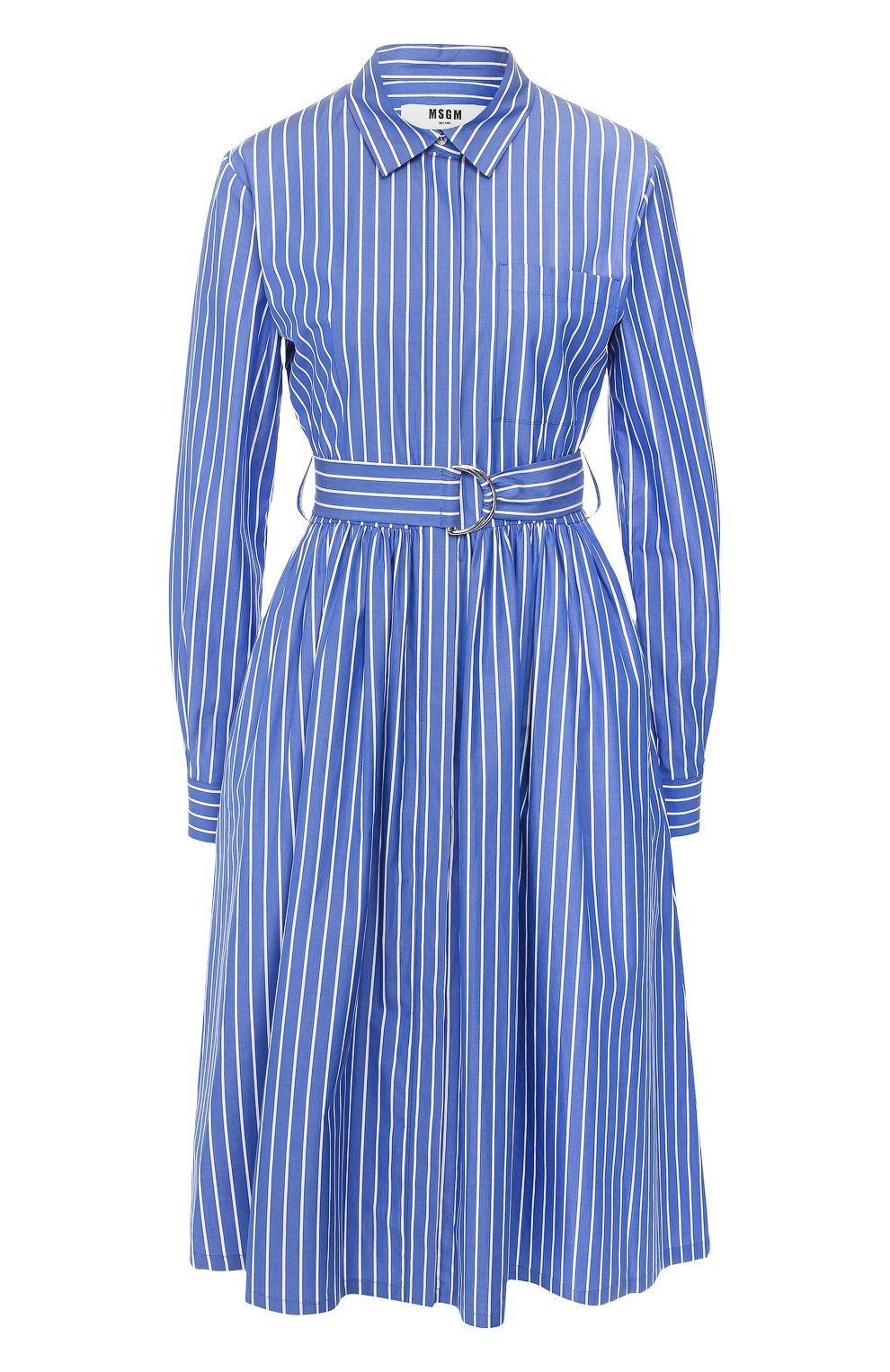 Хлопковое платье MSGM голубого цвета по цене 31450 руб., арт. 2841MDA26X 207003, фото 1 Хлопковое платье MSGM, арт. 2841MDA26X 207003, фото 1