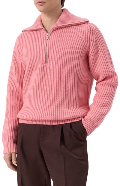 Шерстяной свитер DROLE DE MONSIEUR розового цвета по цене 61550 руб., арт. E-P0151-W0007-PK, фото 3 Шерстяной свитер DROLE DE MONSIEUR, арт. E-P0151-W0007-PK, фото 3