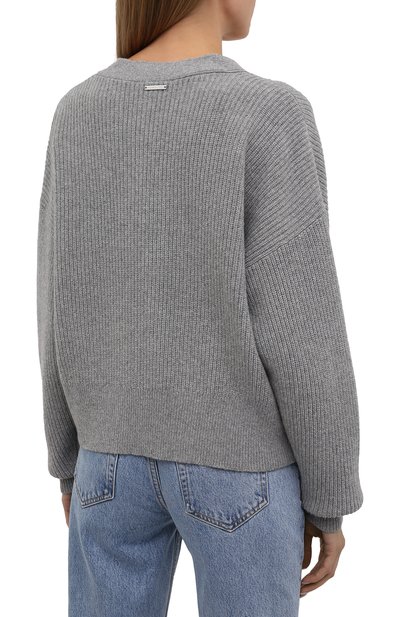 Кардиган из кашемира и шерсти MICHAEL MICHAEL KORS серого цвета по цене 35750 руб., арт. MU1600FFNR, фото 4 Кардиган из кашемира и шерсти MICHAEL MICHAEL KORS, арт. MU1600FFNR, фото 4