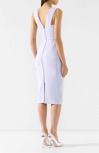 Приталенное платье-миди ROLAND MOURET голубого цвета по цене 117000 руб., арт. PS19/S0534/F2196, фото 4 Приталенное платье-миди ROLAND MOURET, арт. PS19/S0534/F2196, фото 4