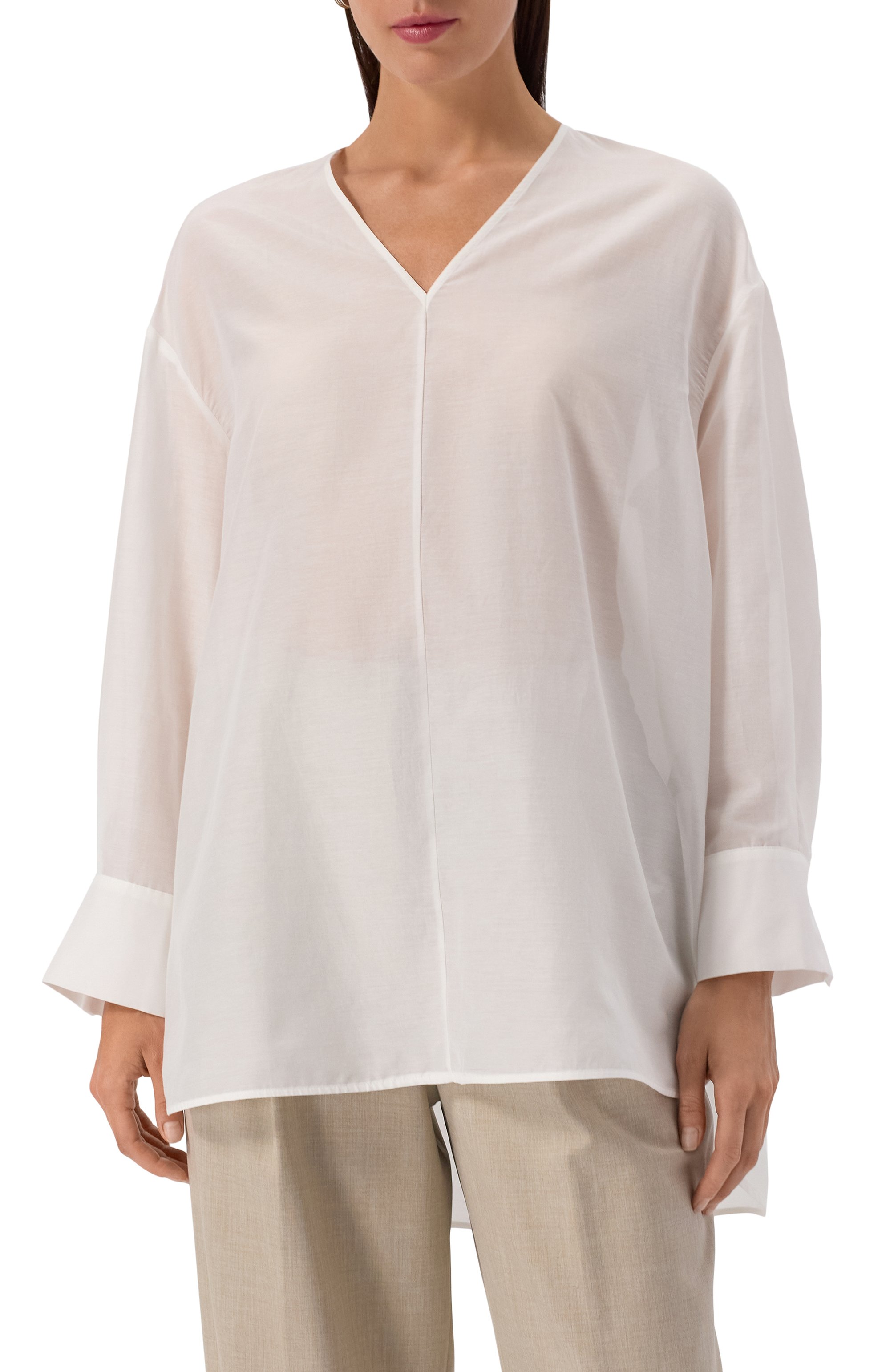 Блузка из хлопка и шелка 12 STOREEZ, арт. 125277, фото 3