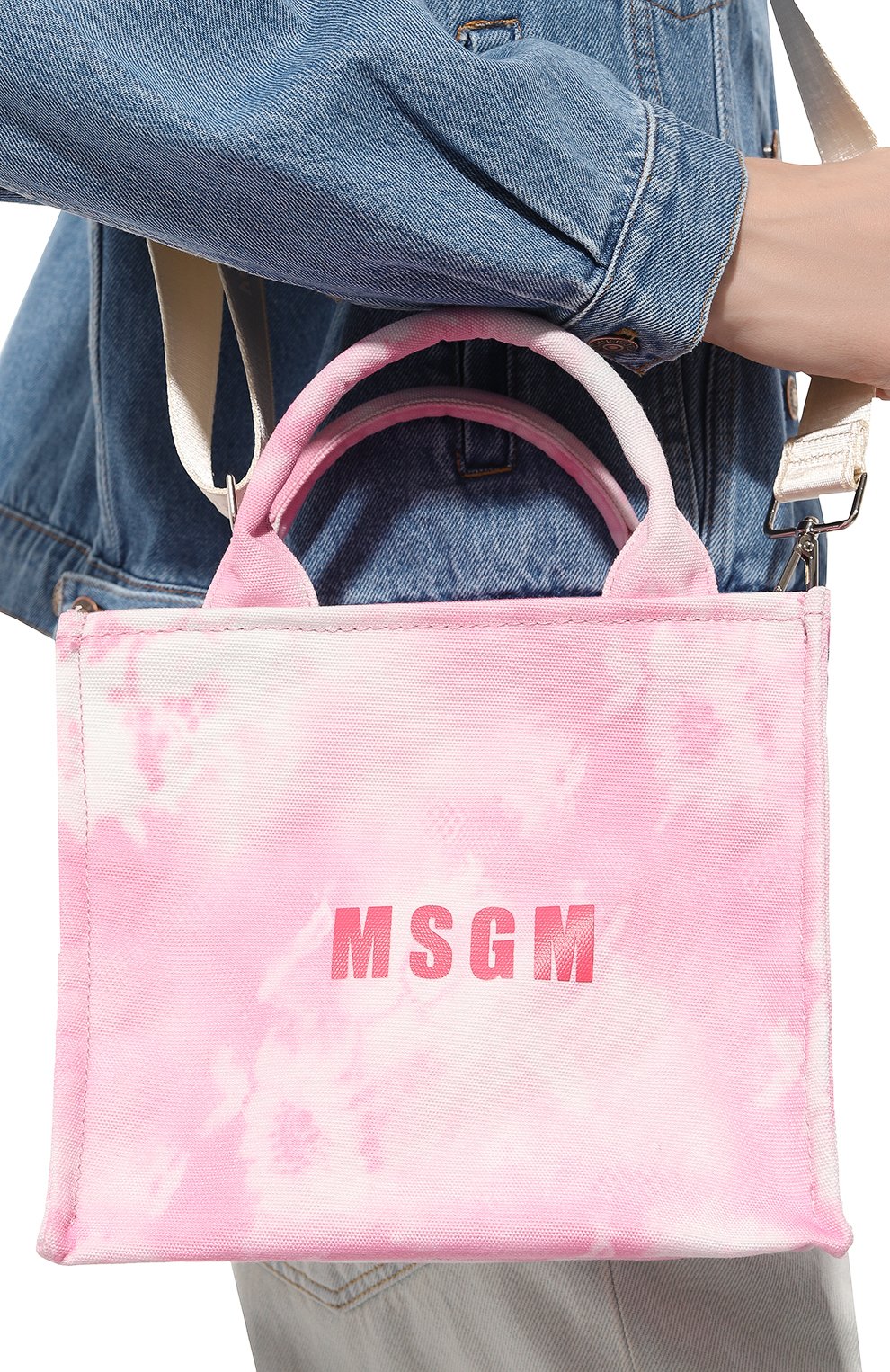 Сумка-тоут MSGM розового цвета по цене 16250 руб., арт. 3442MDZ78/574, фото 2 Сумка-тоут MSGM, арт. 3442MDZ78/574, фото 2