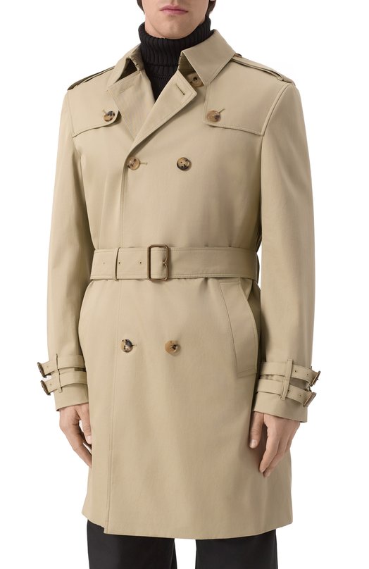 Хлопковый тренч Burberry 8106360 Бежевый  8106360 Фото 3