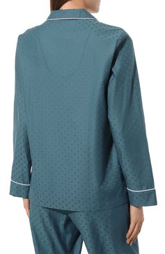 Женская хлопковая пижама DEREK ROSE бирюзового цвета, арт. 2012-KATE009 | Фото 4 (Материал сплав�а: Проставлено; Нос: Не проставлено; Материал внешний: Хлопок)