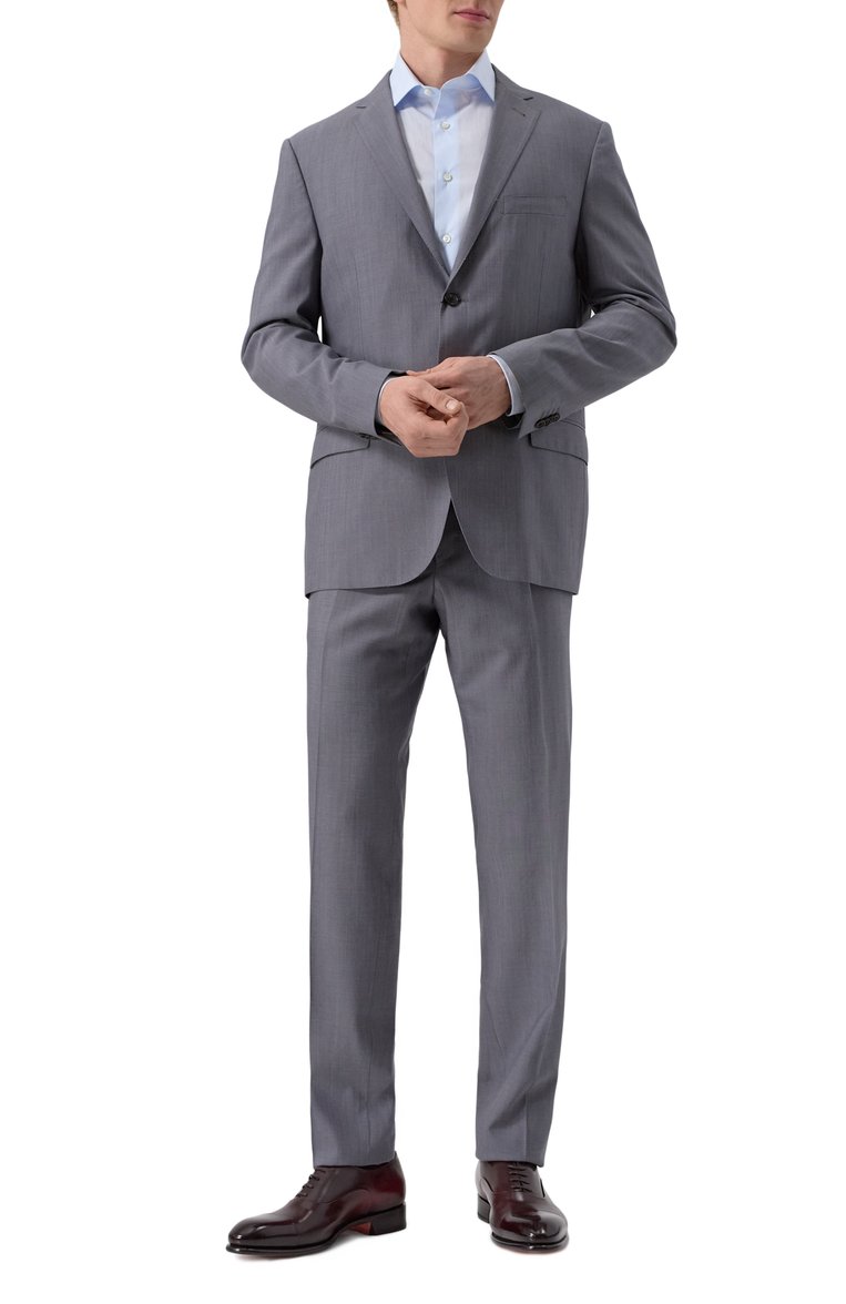 Мужской шерстяной костюм CORNELIANI серого цвета, арт. 256005-2518414_SET | Фото 2 (Материал внешний: Шерсть; Рукава: Длинные; Стили: Классический; Костюмы М: Однобортный)