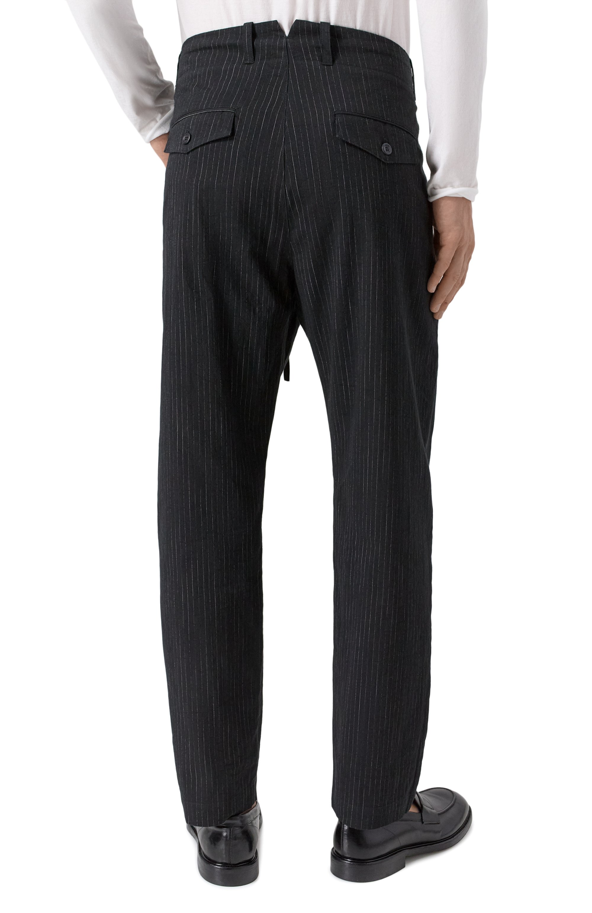 Брюки из хлопка и льна HANNES ROETHER черного цвета по цене 49200 руб., арт. PA21DRE.5111/, фото 4 Брюки из хлопка и льна HANNES ROETHER, арт. PA21DRE.5111/, фото 4