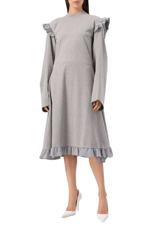Хлопковое платье VETEMENTS WE54DR140G/1200 JERSEY Серый  WE54DR140G/1200 JERSEY Фото 3