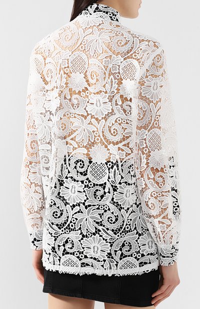 Кружевная рубашка N21 черно-белого цвета по цене 51850 руб., арт. 19E N2M0/G012/4858, фото 4 Кружевная рубашка N21, арт. 19E N2M0/G012/4858, фото 4
