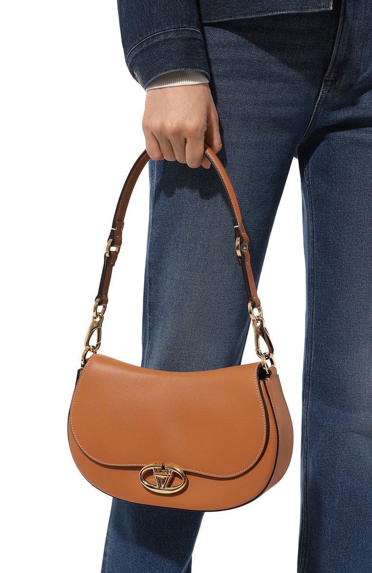 Женская сумка ohval small VALENTINO светло-коричневого цвета, арт. 5W2B0N88/CVC | Фото 2 (Размер: small; Материал: Натуральная кожа; Ремень/цепочка: На ремешке)