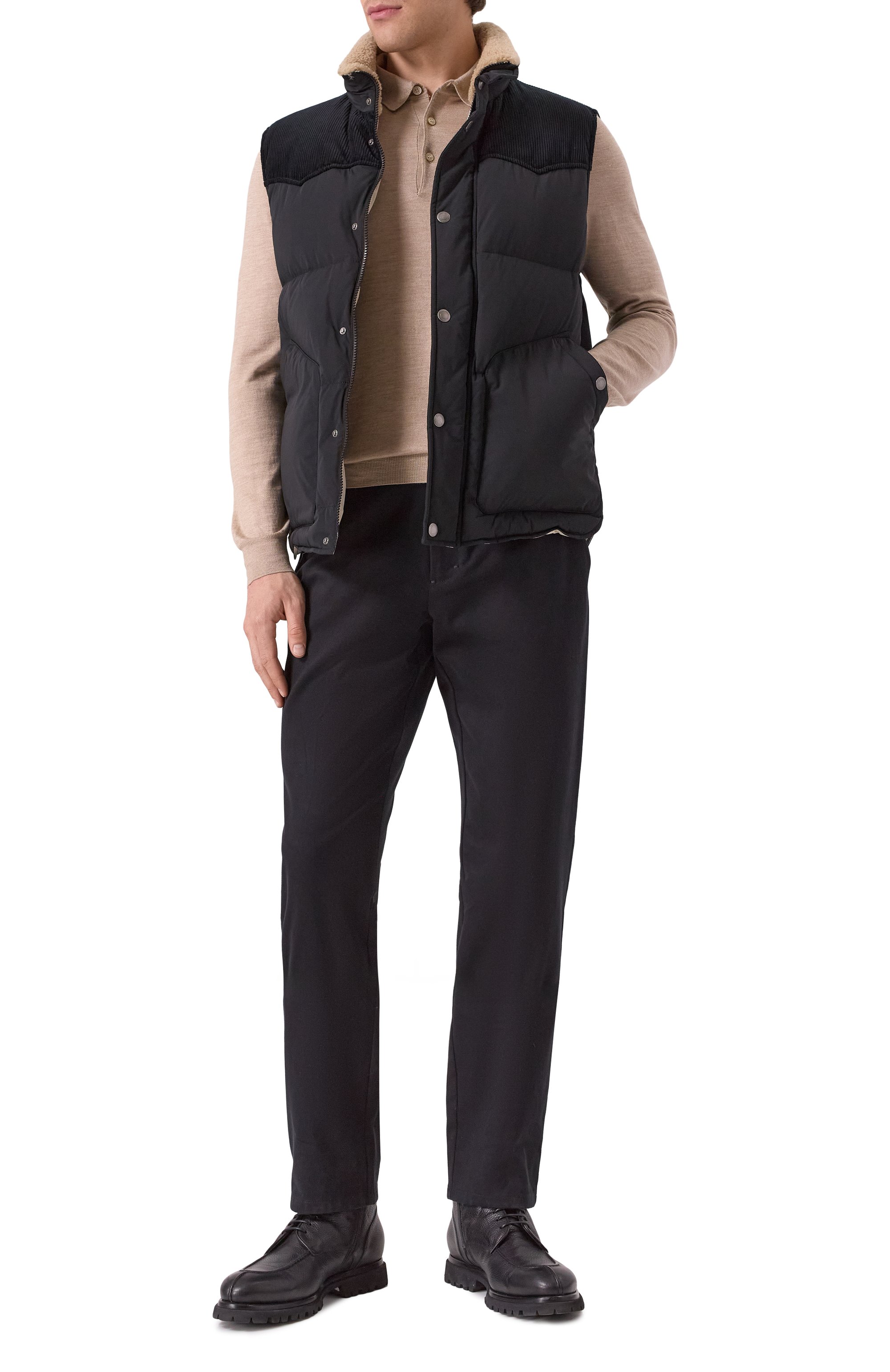 Пуховый жилет с отделкой из овчины BRUNELLO CUCINELLI, арт. MM4031942, фото 2