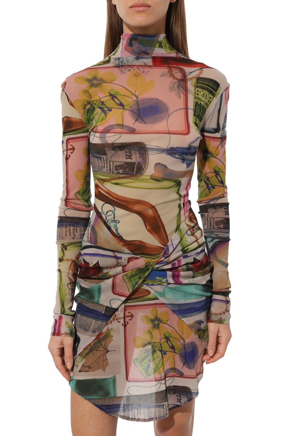 Платье OFF-WHITE разноцветного цвета по цене 77350 руб., арт. 0WDB522S24FAB002, фото 3 Платье OFF-WHITE, арт. 0WDB522S24FAB002, фото 3