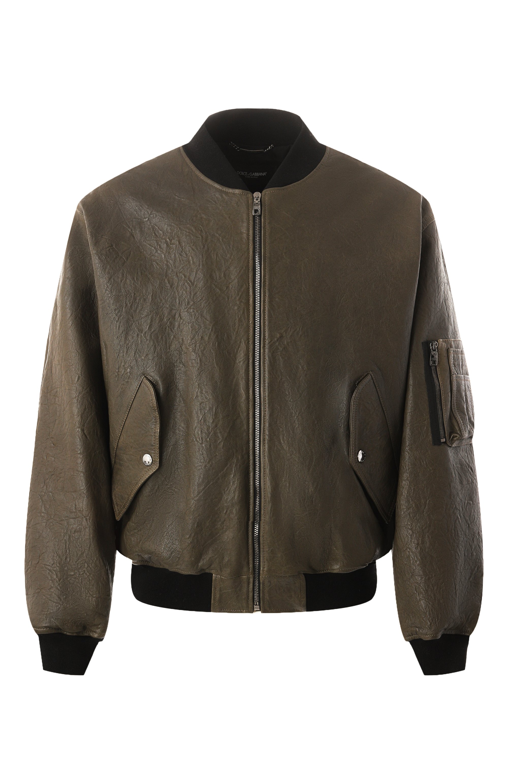 Кожаный бомбер DOLCE & GABBANA, арт. G9BEDL/HULUC, фото 1