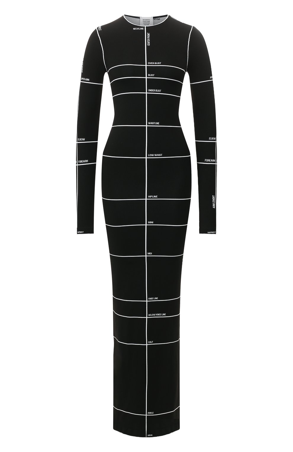 Платье-макси VETEMENTS черного цвета по цене 89950 руб., арт. SS20DR247 1379/W/BLACK, фото 1 Платье-макси VETEMENTS, арт. SS20DR247 1379/W/BLACK, фото 1