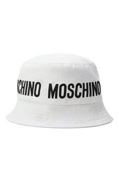 Детская хлопковая панама MOSCHINO белого цвета, арт. HUY002/L0A00 | Фото 2 (Материал: Текстиль, Хлопок; Нос: Не проставлено)