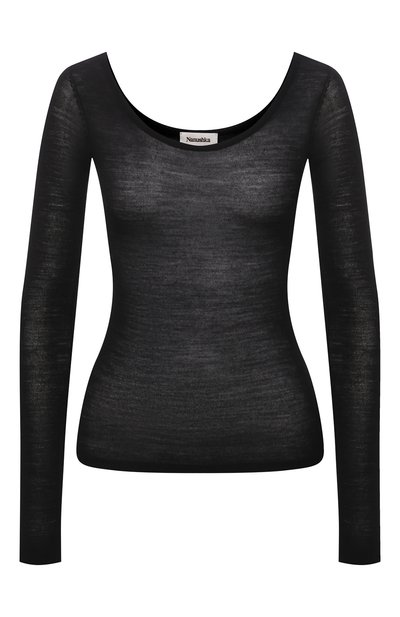 Женский шерстяной пуловер NANUSHKA, арт. BETH_BLACK_SUPER FINE MERIN0 KNIT