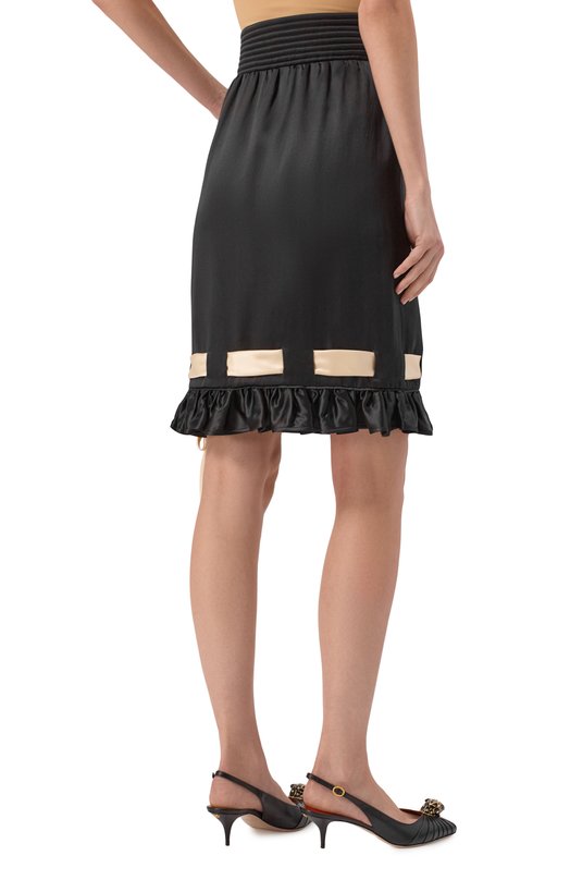 Атласная юбка Valentino 7B3RADT07S9 Чёрный  7B3RADT07S9 Фото 4