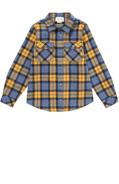 Хлопковая рубашка с принтом GUCCI, арт. 475474/XB12A, фот о 1