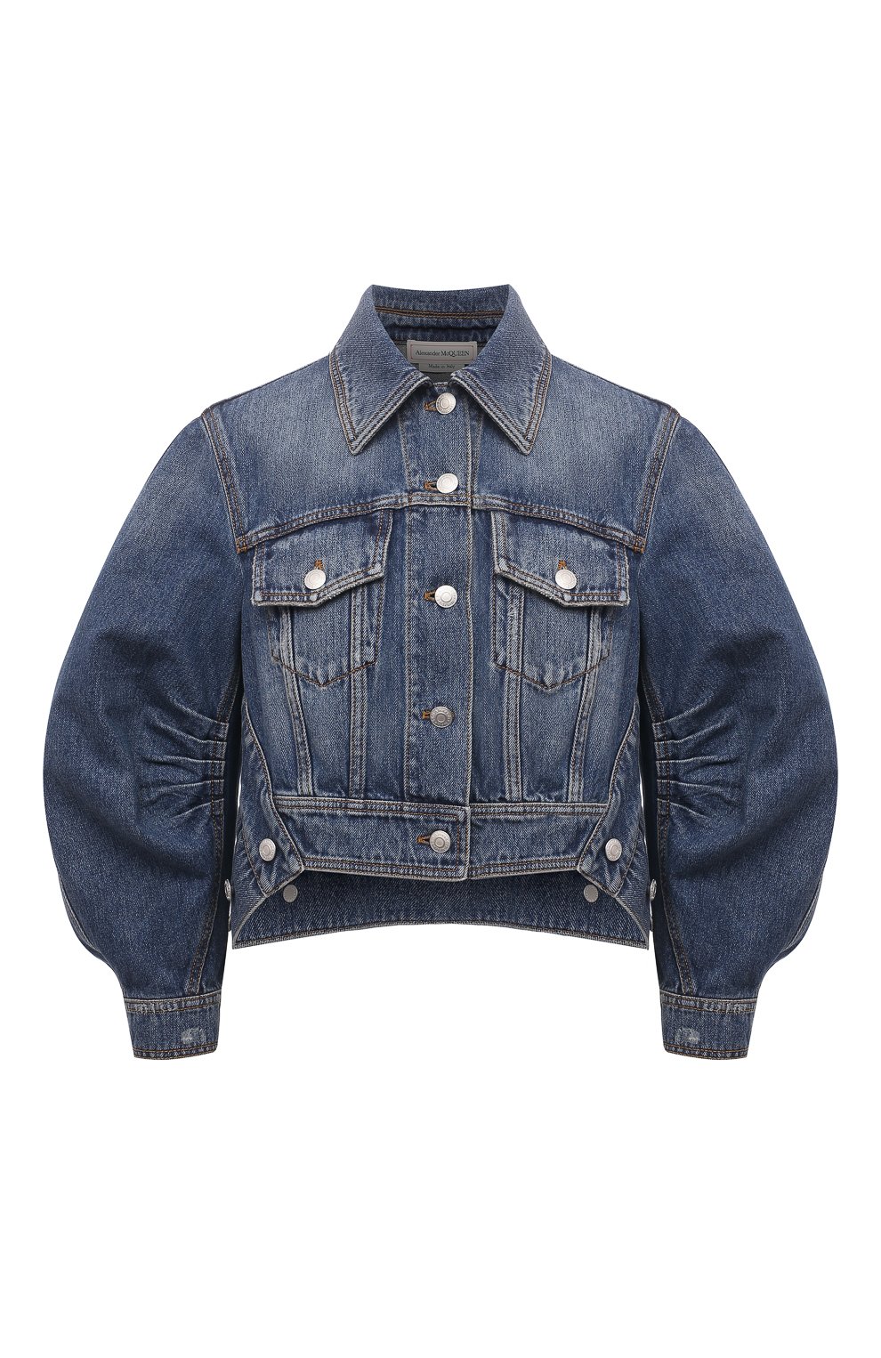 Джинсовая куртка ALEXANDER MCQUEEN синего цвета по цене 179500 руб., арт. 657828/QMABC, фото 1 Джинсовая куртка ALEXANDER MCQUEEN, арт. 657828/QMABC, фото 1