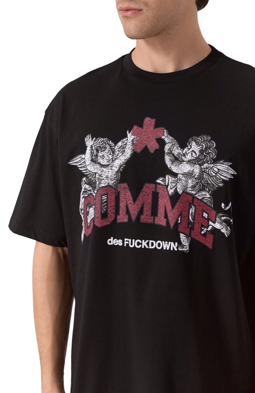 Хлопковая футболка Comme des Fuckdown CFABM01827 Чёрный  CFABM01827 Фото 5