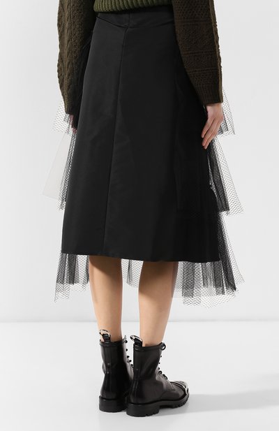 Многоярусная юбка-миди BURBERRY черного цвета по цене 156000 руб., арт. 8003484, фото 4 Многоярусная юбка-миди BURBERRY, арт. 8003484, фото 4