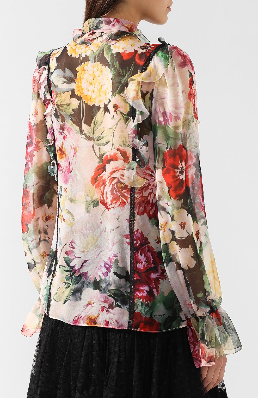 Блузка из смеси шелка и хлопка DOLCE & GABBANA, арт. F73D2T/HS1W9, фото 4