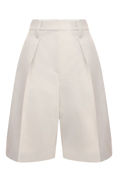 Женские шорты из хлопка и льна BRUNELLO CUCINELLI, арт. MH561B1382