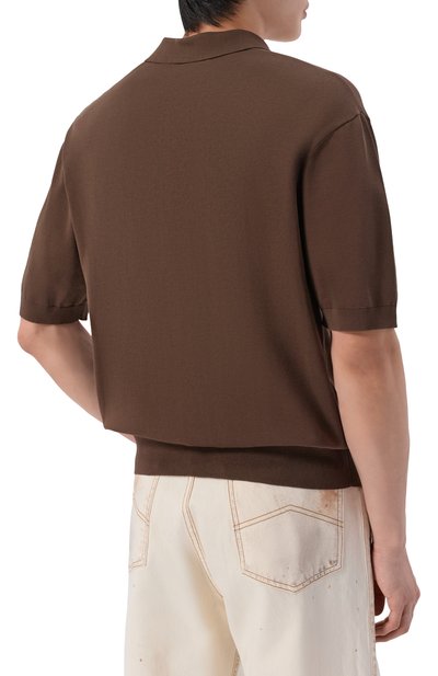Хлопковое поло LANEUS темно-коричневого цвета по цене 26650 руб., арт. S6LAMAKP015, фото 4 Хлопковое поло LANEUS, арт. S6LAMAKP015, фото 4
