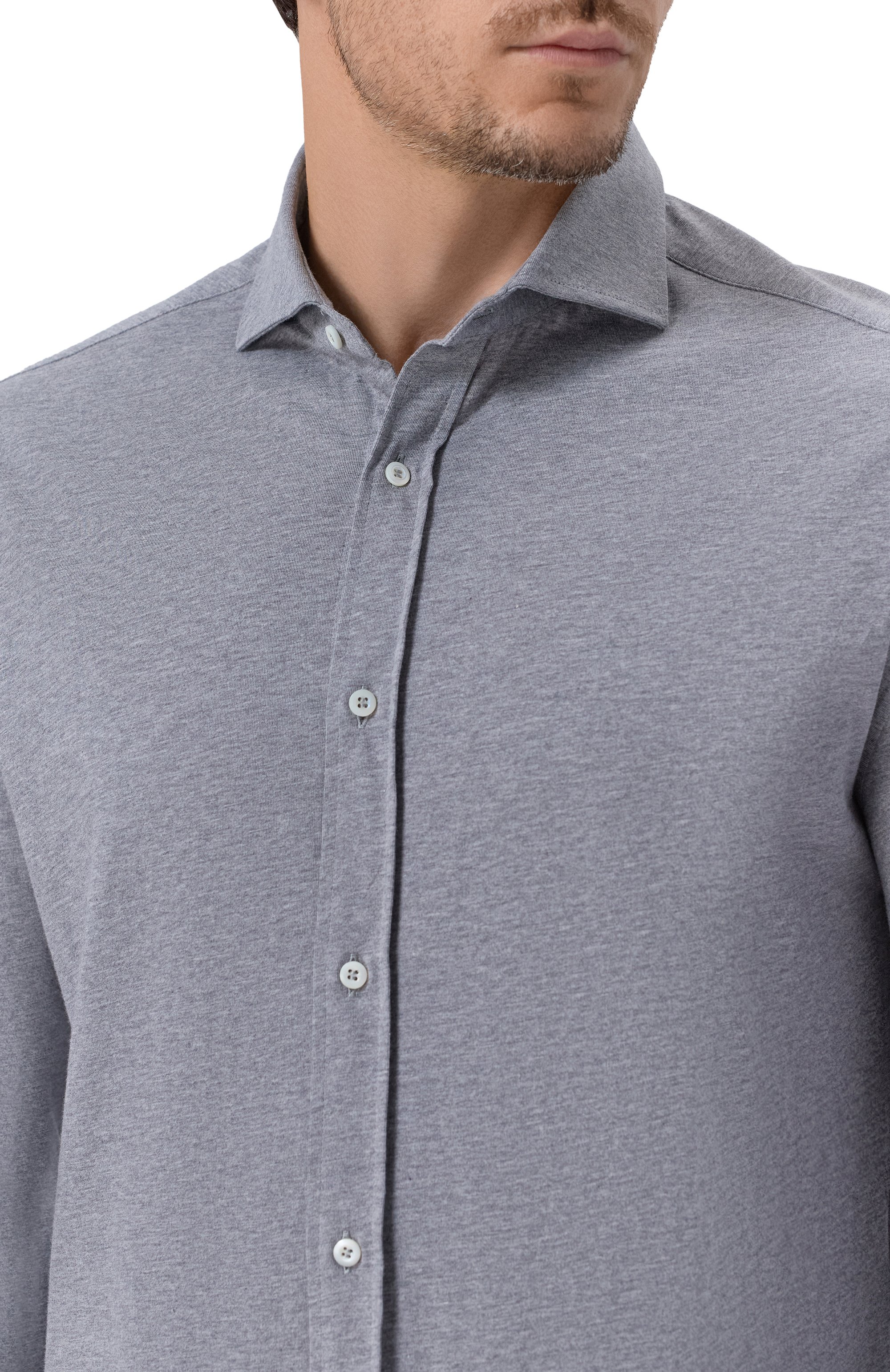 Хлопковая рубашка BRUNELLO CUCINELLI, арт. M0B136686, фото 5