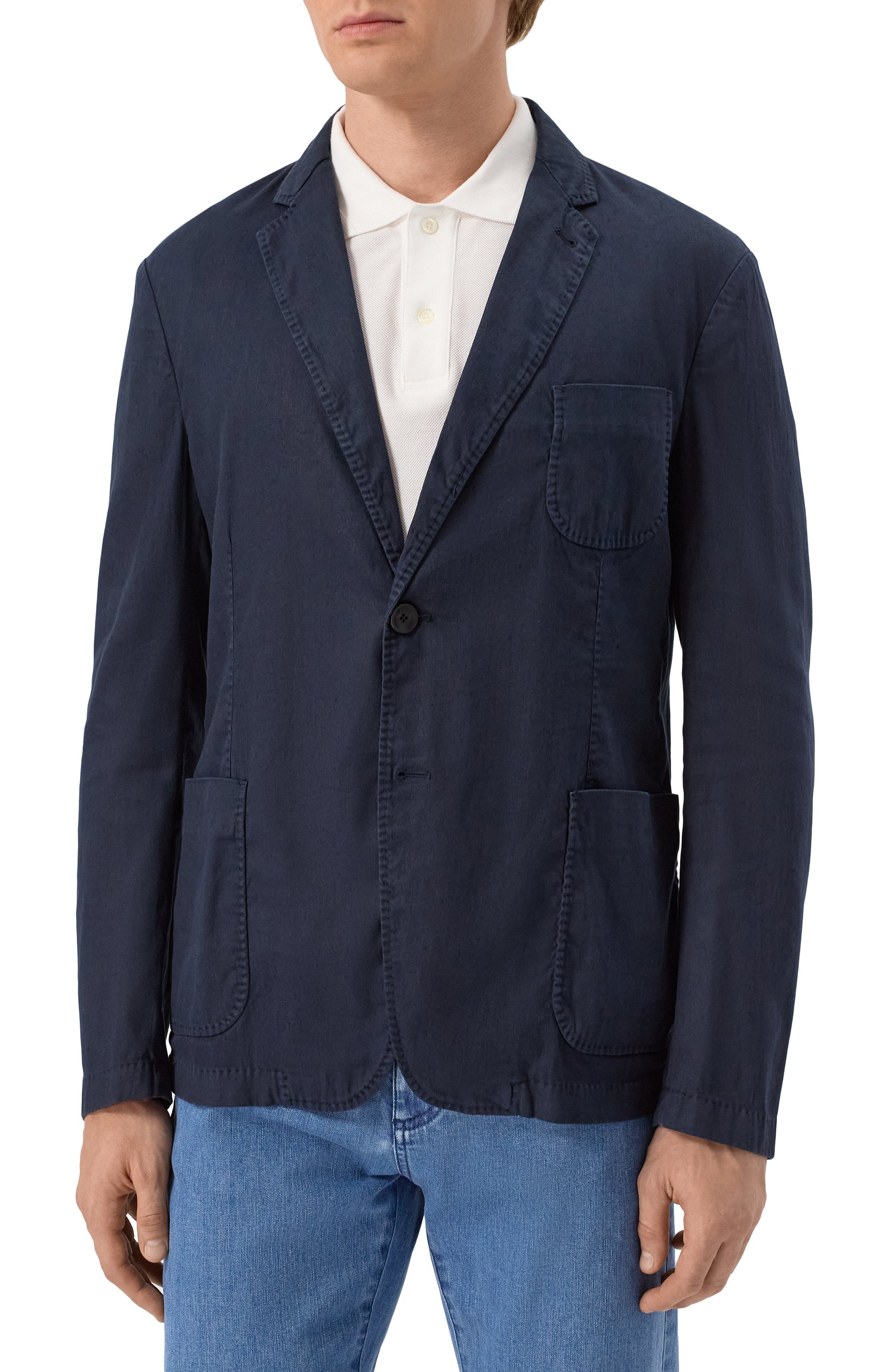 Пиджак изо льна и хлопка GIORGIO ARMANI, арт. 0SGGG0D9 T01FI, фото 4