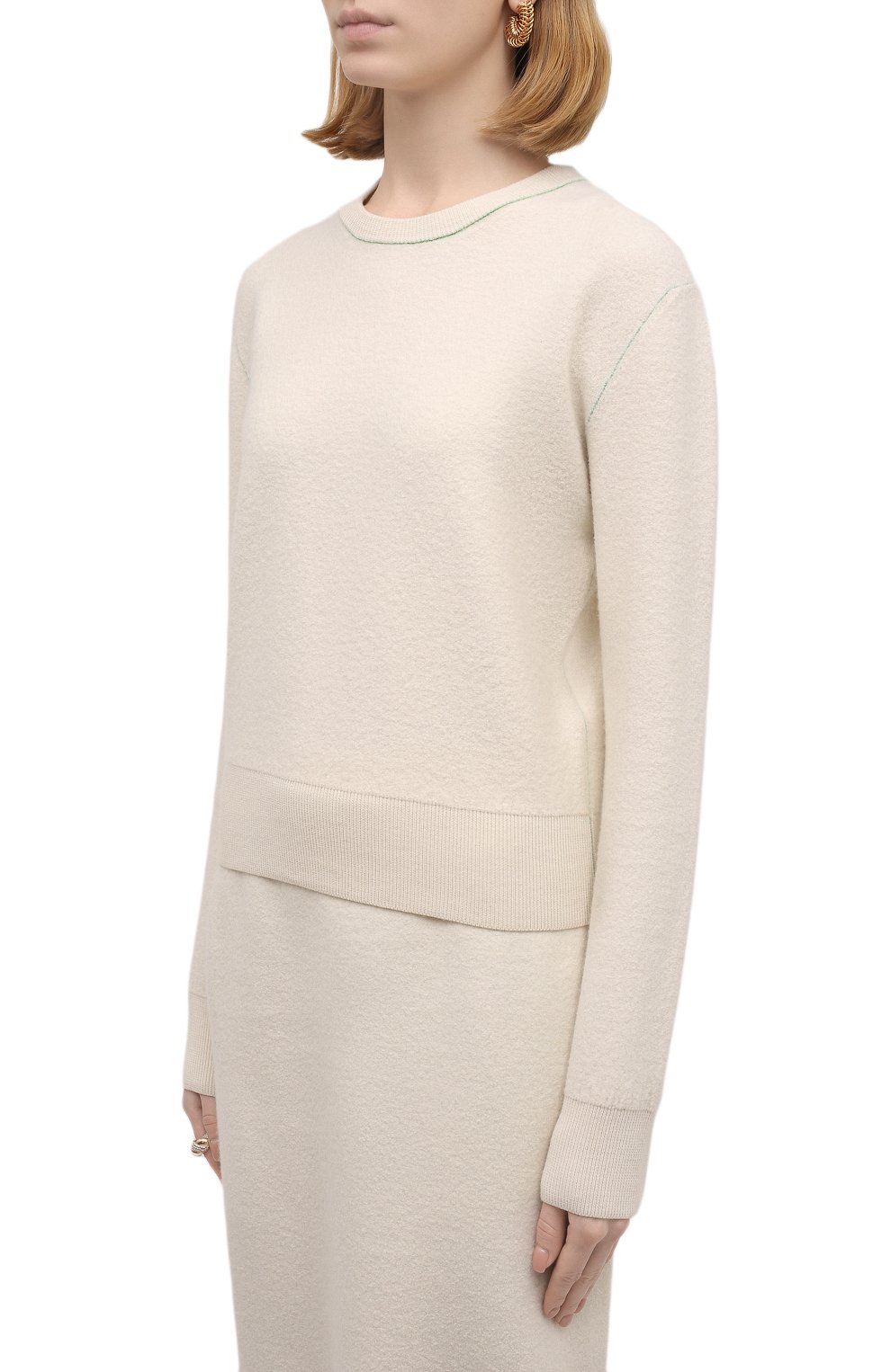 Шерстяной свитер BOTTEGA VENETA белого цвета по цене 99300 руб., арт. 664712/V0ZR0, фото 3 Шерстяной свитер BOTTEGA VENETA, арт. 664712/V0ZR0, фото 3