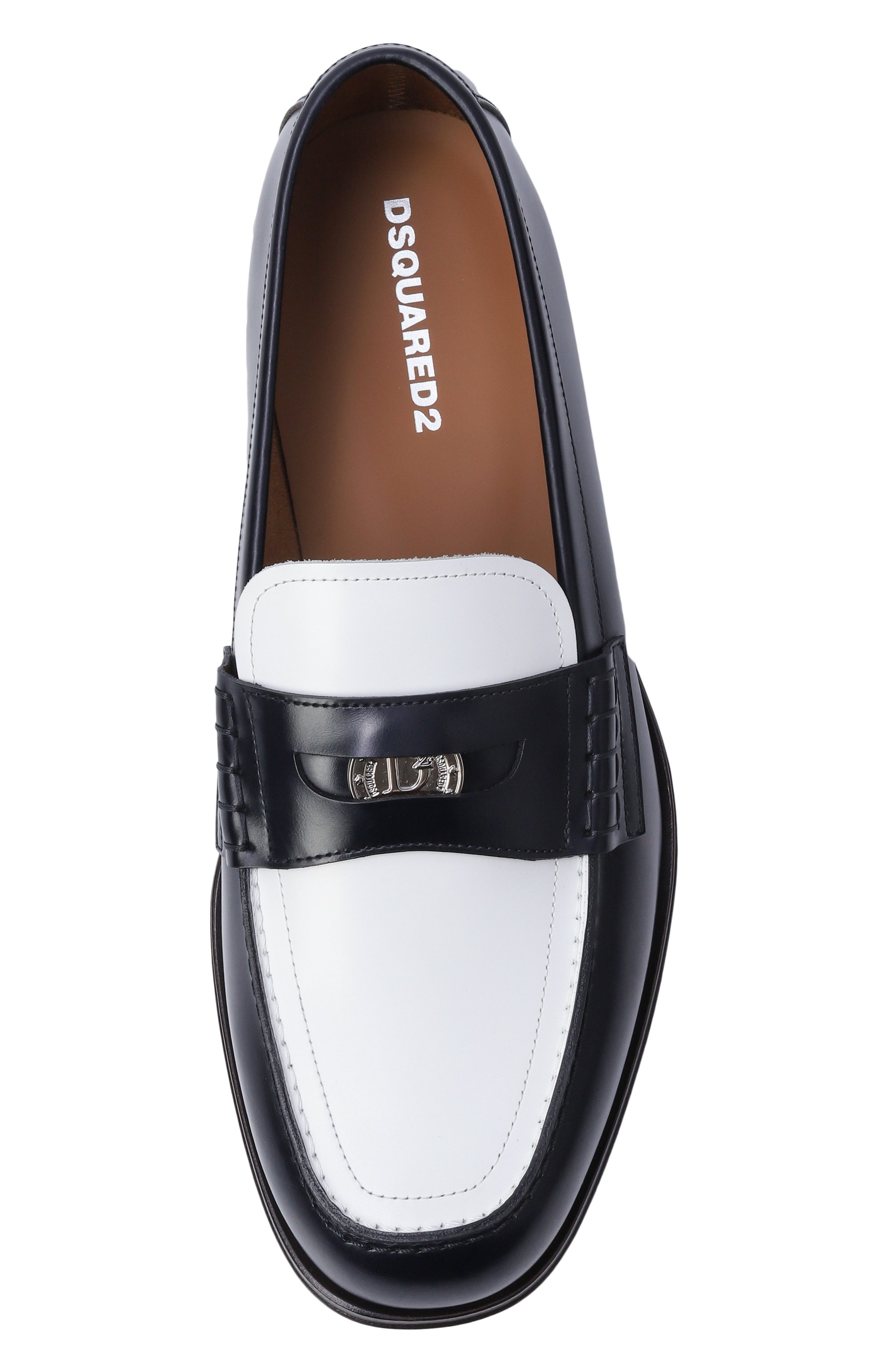 Кожаные пенни-лоферы neoclassic DSQUARED2 черно-белого цвета по цене 84750 руб., арт. L0M0044/24908454, фото 6 Кожаные пенни-лоферы neoclassic DSQUARED2, арт. L0M0044/24908454, фото 6