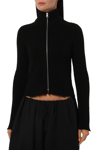 Хлопковый кардиган MM6 черного цвета по цене 78950 руб., арт. S52AM0297/M13039, фото 3 Хлопковый кардиган MM6, арт. S52AM0297/M13039, фото 3