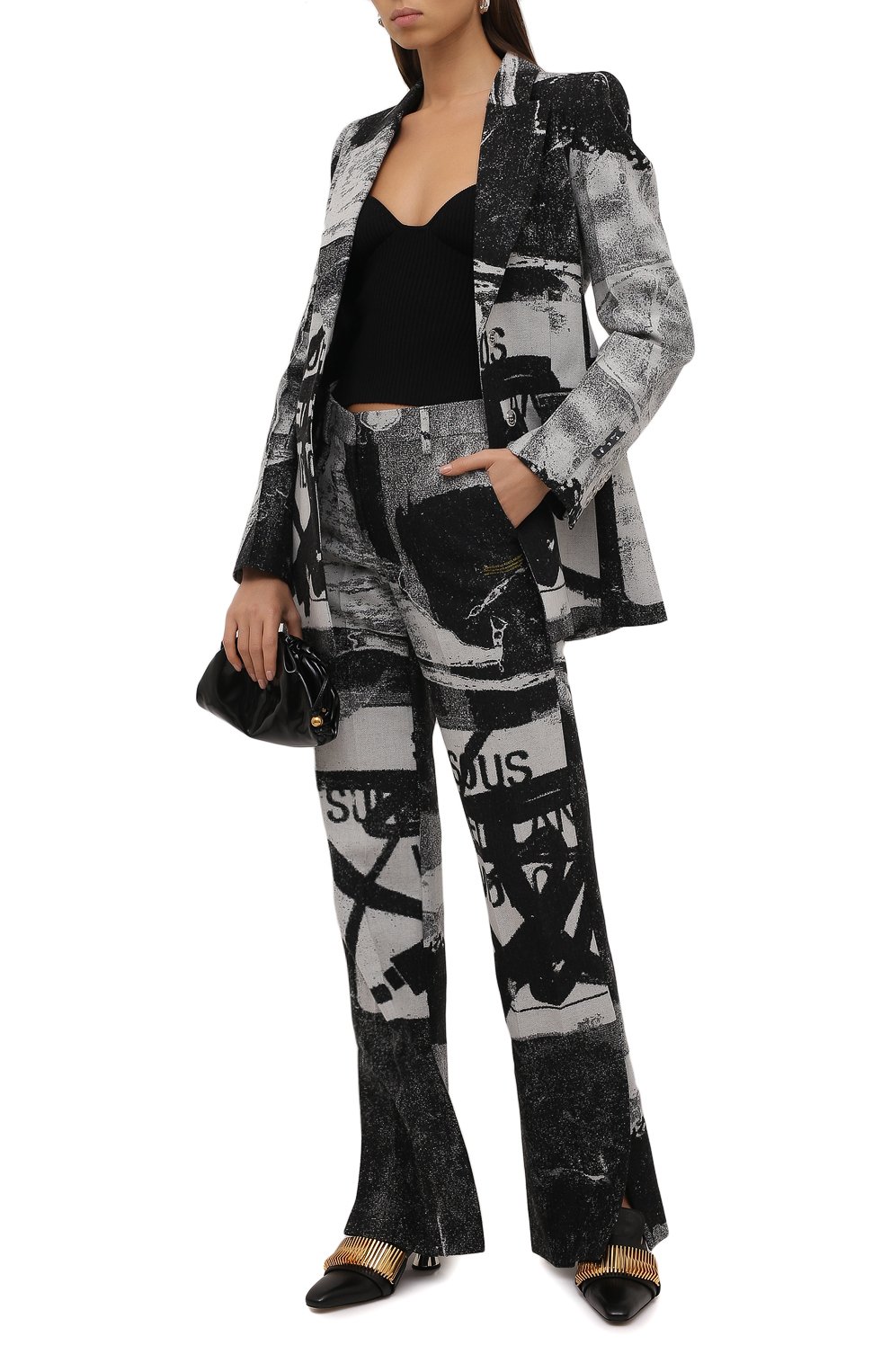 Брюки OFF-WHITE черно-белого цвета по цене 120500 руб., арт. 0WCA140F21FAB002, фото 2 Брюки OFF-WHITE, арт. 0WCA140F21FAB002, фото 2