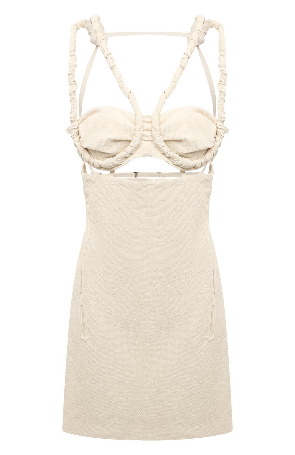 Платье из хлопка и вискозы JACQUEMUS, арт. 22H223DR027/1062OFFWHITE, фото 1
