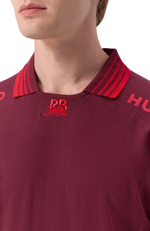 Хлопковая футболка HUGO x RB HUGO 50542772 Бордовый  50542772 Фото 5