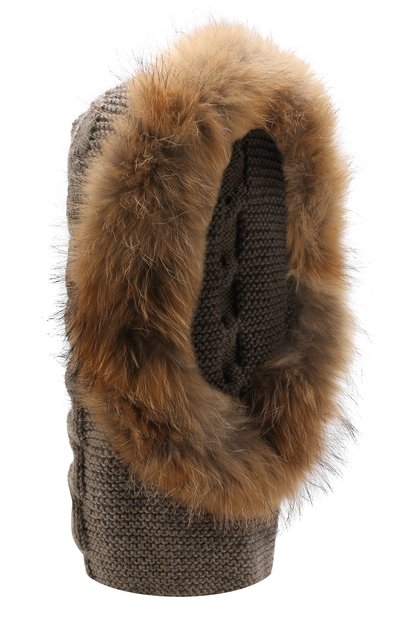 Шерстяная шапка-балаклава с меховой отделкой CASILDA Y JIMENA, арт. 735304019, фото 1