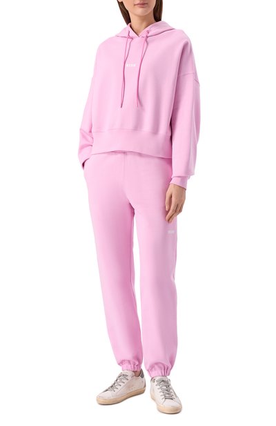 Хлопковые джоггеры MSGM розового цвета по цене 28350 руб., арт. 4041MDP500/267000, фото 2 Хлопковые джоггеры MSGM, арт. 4041MDP500/267000, фото 2