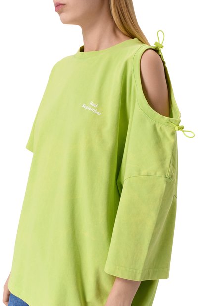 Хлопковая футболка RED SEPTEMBER зеленого цвета по цене 15000 руб., арт. 924.02.TSS08.31, фото 5 Хлопковая футболка RED SEPTEMBER, арт. 924.02.TSS08.31, фото 5