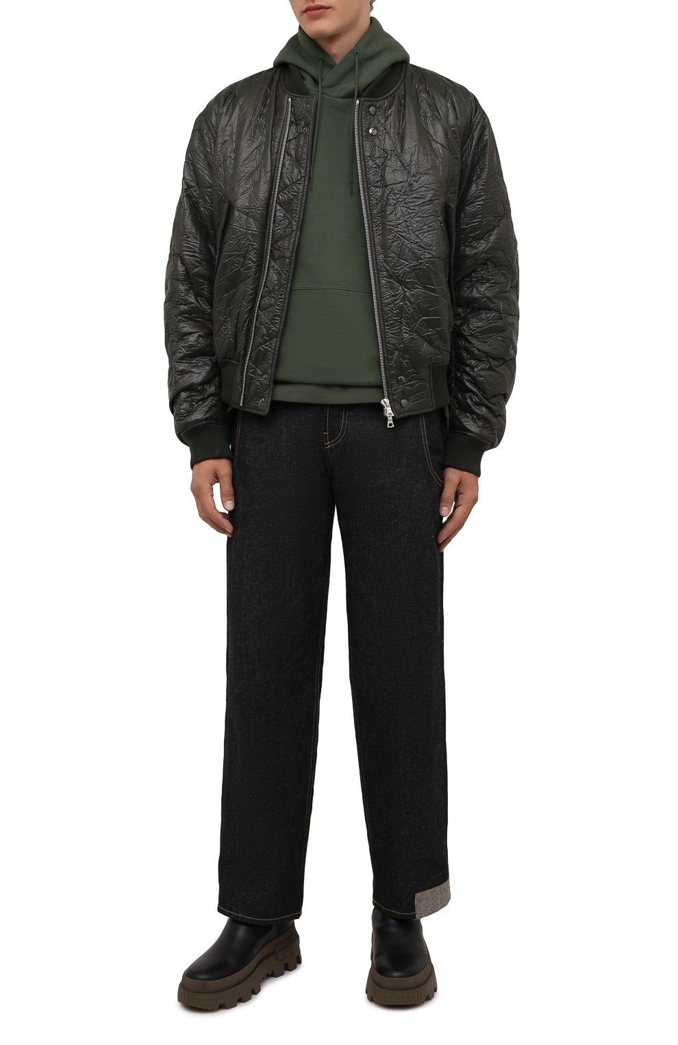 Хлопковое худи Y-3 зеленого цвета по цене 17200 руб., арт. HF7069/M, фото 2 Хлопковое худи Y-3, арт. HF7069/M, фото 2