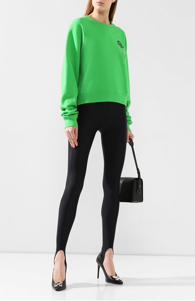 Хлопковый свитшот OFF-WHITE зеленого цвета по цене 38250 руб., арт. 0WBA026F190030684010, фото 2 Хлопковый свитшот OFF-WHITE, арт. 0WBA026F190030684010, фото 2