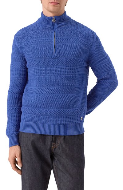 Джемпер из шелка и хлопка STEFANO RICCI синего цвета по цене 280500 руб., арт. K616408L01/F25114, фото 3 Джемпер из шелка и хлопка STEFANO RICCI, арт. K616408L01/F25114, фото 3