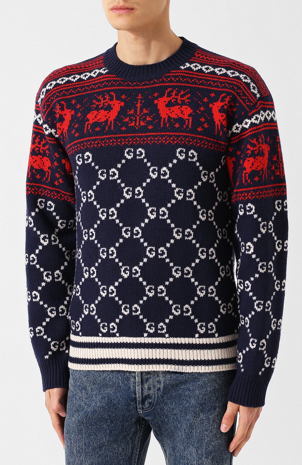 Шерстяной свитер с принтом GUCCI, арт. 522996/X9U41, фото 3
