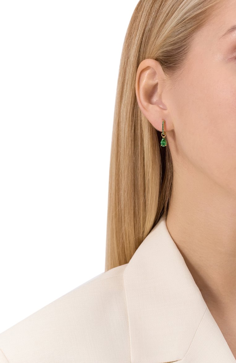 Женские серьги attract SWAROVSKI зеленого цвета, арт. 5723564 | Фото 2 (Нос: Не проставлено; Материал: Кристаллы, Металл)