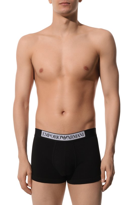 Хлопковые боксеры Emporio Armani 111866/3F517 Чёрный  111866/3F517 Фото 2